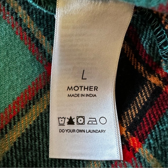 MOTHER The Fringe Benefits Plaid Shirt Size Large - Picture 5 of 9